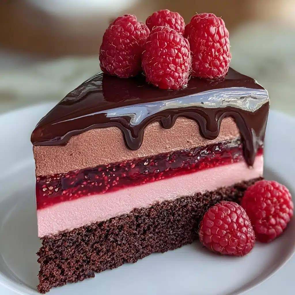 Dark Chocolate Raspberry Mousse Cake Recipe - Recipe Image