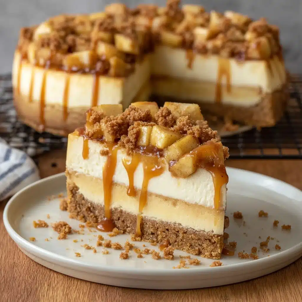 Salted Caramel Apple Pie Cheesecake Recipe - Recipe Image