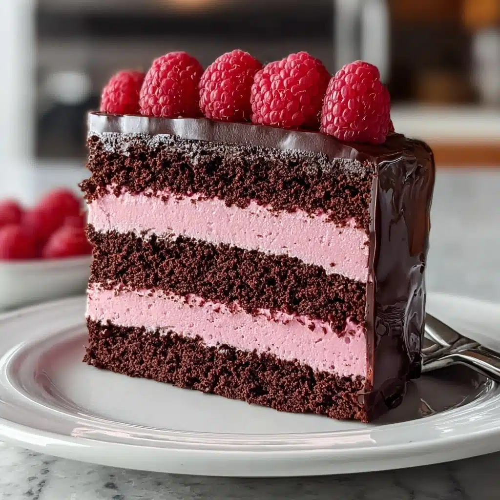 Dark Chocolate Raspberry Mousse Cake Recipe - Recipe Image