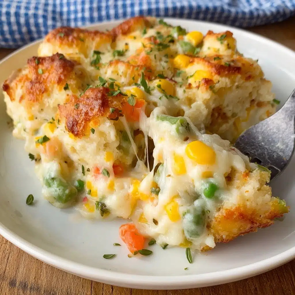 Easy Chicken Cobbler Dinner Casserole Recipe - Recipe Image