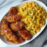 Hot Honey Chicken Tenders with Baked Mac and Cheese Recipe