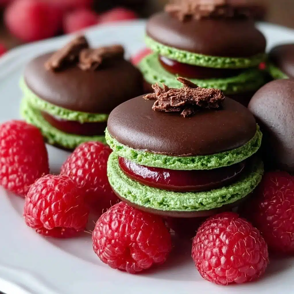 Dark Chocolate Raspberry Macarons Recipe - Recipe Image