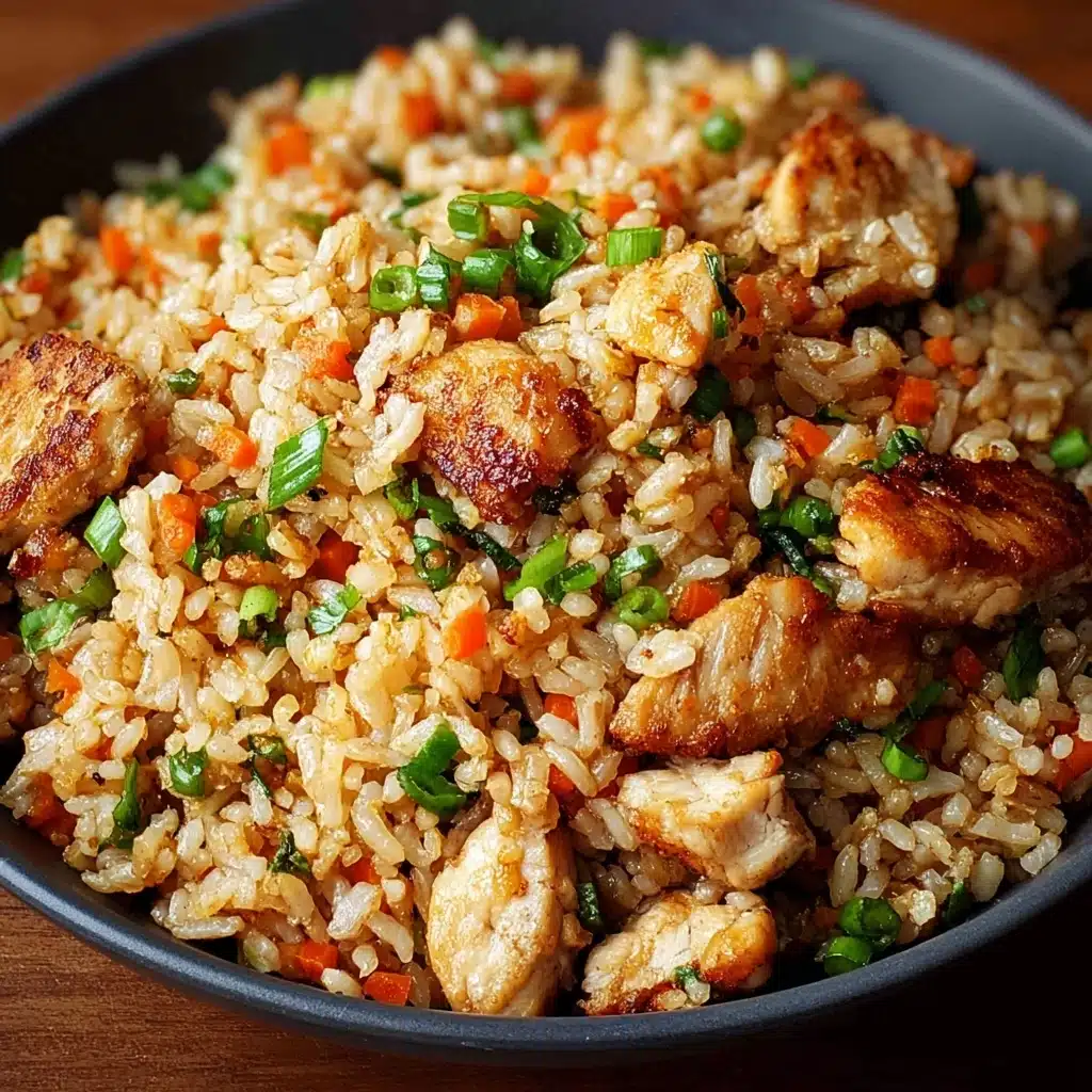 High Protein Crispy Garlic Chicken Fried Rice Recipe - Recipe Image