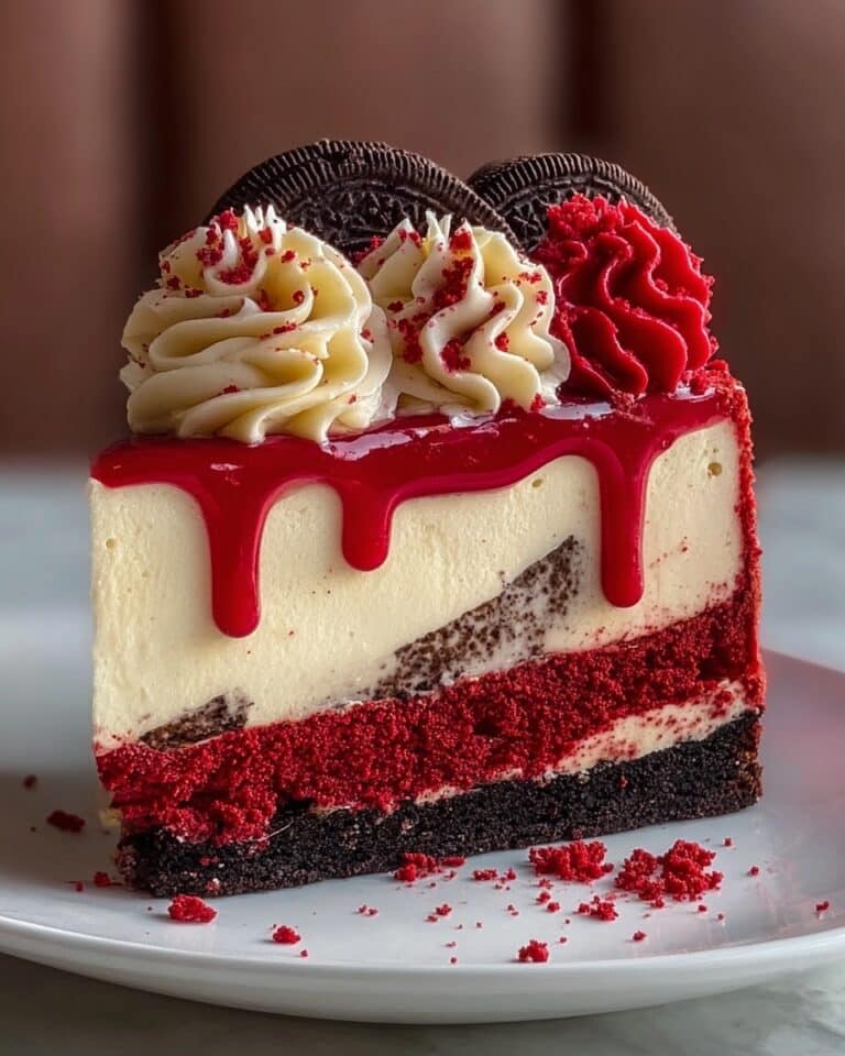Decadent Oreo Red Velvet Cheesecake Drip Cake Recipe