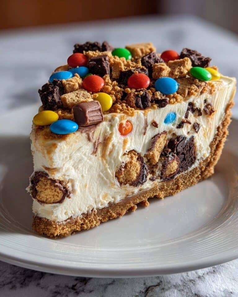 Monster Cookie Peanut Butter Cheesecake Pie Recipe