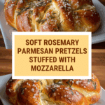 Mozzarella Stuffed Rosemary Parmesan Soft Pretzels Recipe