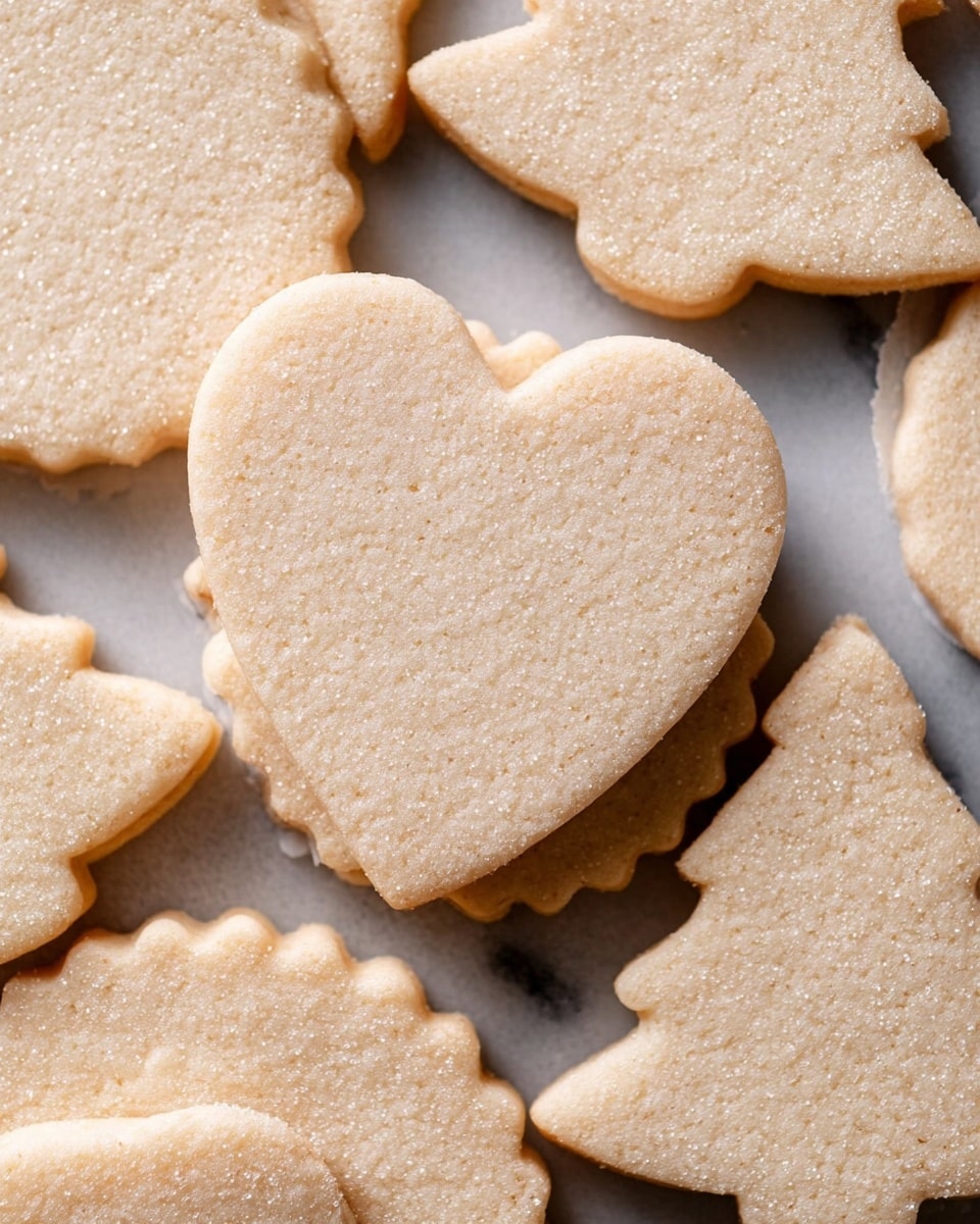 A baking tray lined with white parchment paper holds twelve raw sugar cookie dough cutouts arranged neatly in four rows of three. The top row shows three heart-shaped cookies with a light beige color and smooth texture. The second row has three bell-shaped cookies, slightly rounded edges and a soft matte finish. The third row displays three Christmas tree-shaped cookies with clear, defined triangular layers. The bottom row contains three round cookies with scalloped edges. The tray sits on a white marbled surface, and the overall look is clean and simple, showing the dough's soft texture and uniform thickness. photo taken with an iphone --ar 4:5 --v 7