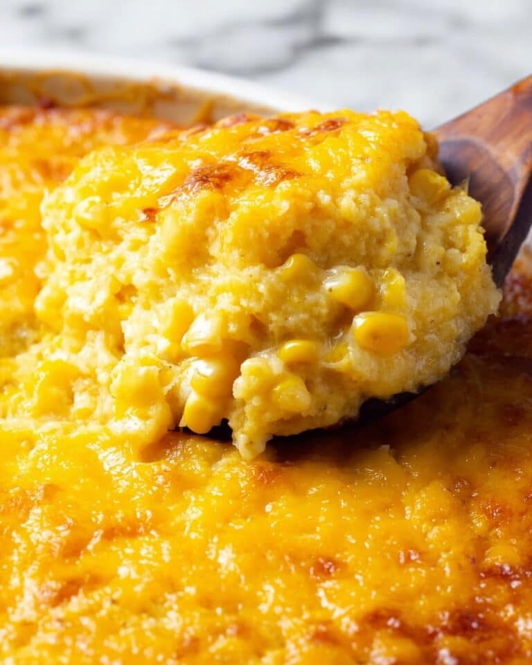 Creamy Corn Casserole with Cheddar Cheese Recipe