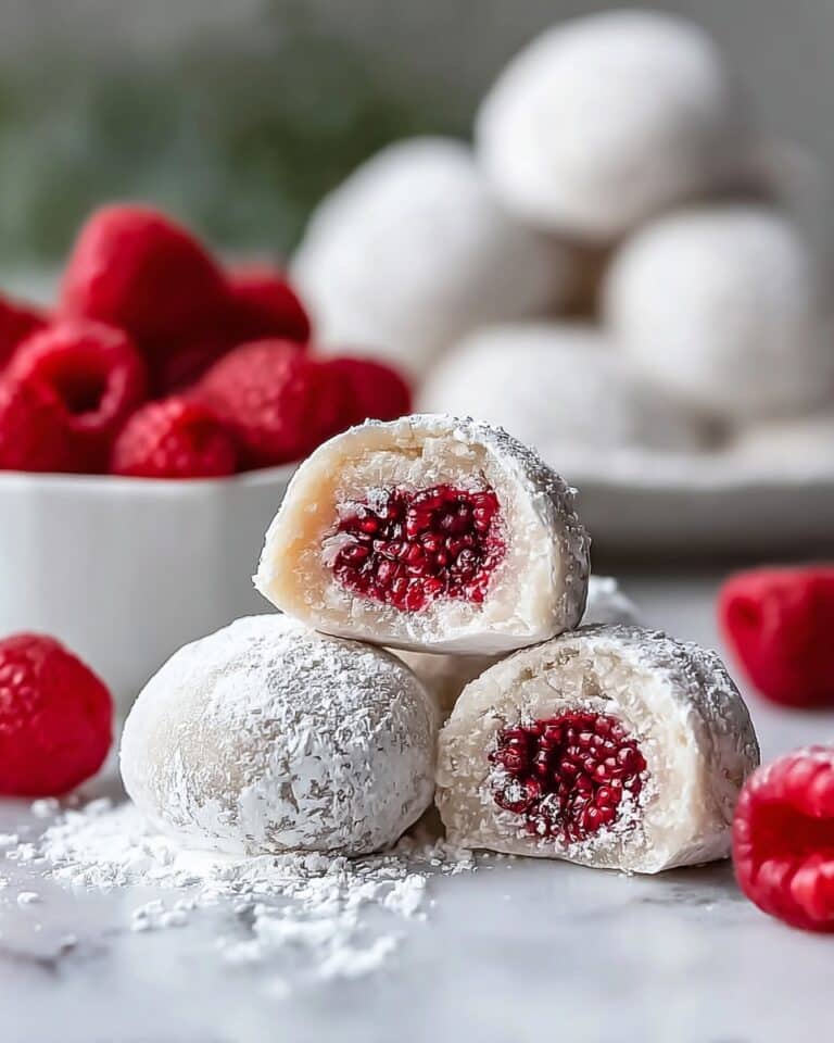 Raspberry Almond Snowball Cookies Recipe