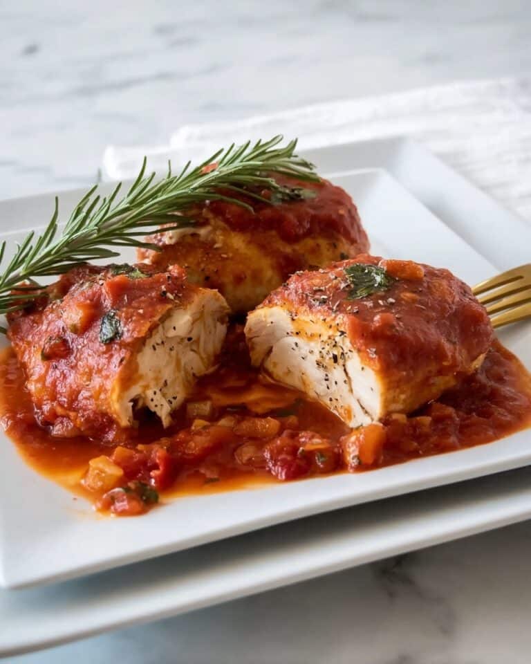 Mozzarella Stuffed Chicken Breasts with Homemade Tomato Sauce Recipe
