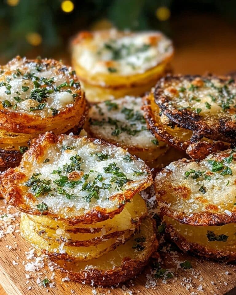 Roasted Garlic Parmesan Potato Stacks Recipe