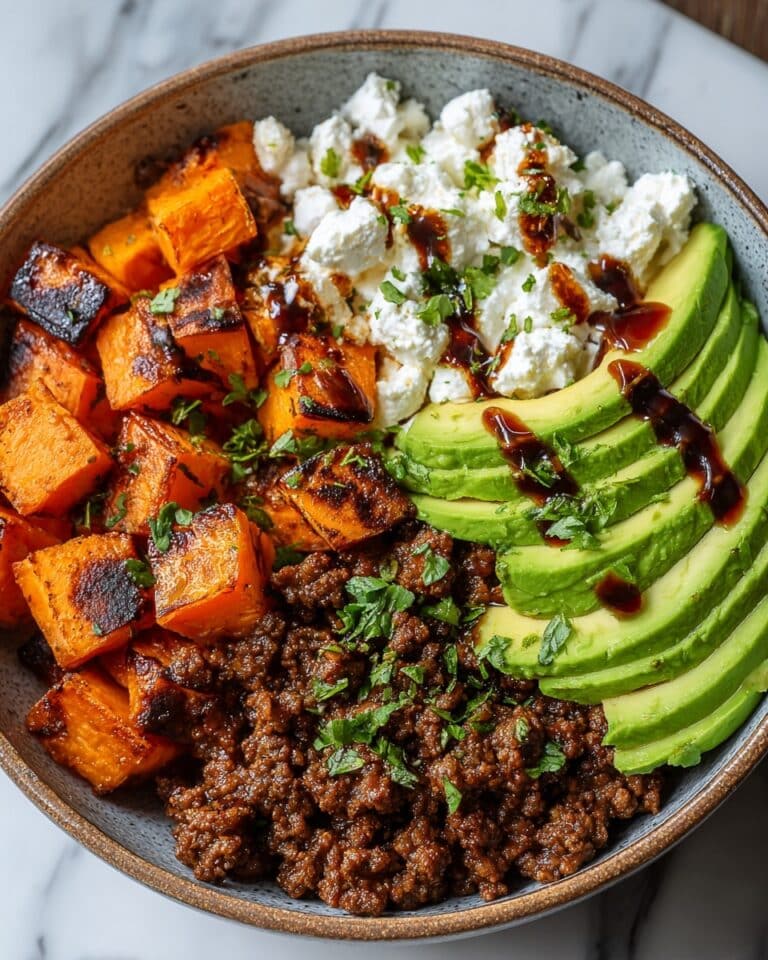 Ground Beef and Sweet Potato Bowl with Hot Honey Recipe