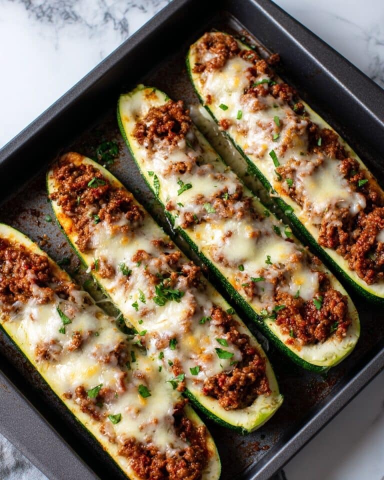 Easy Ground Beef Zucchini Boats Recipe
