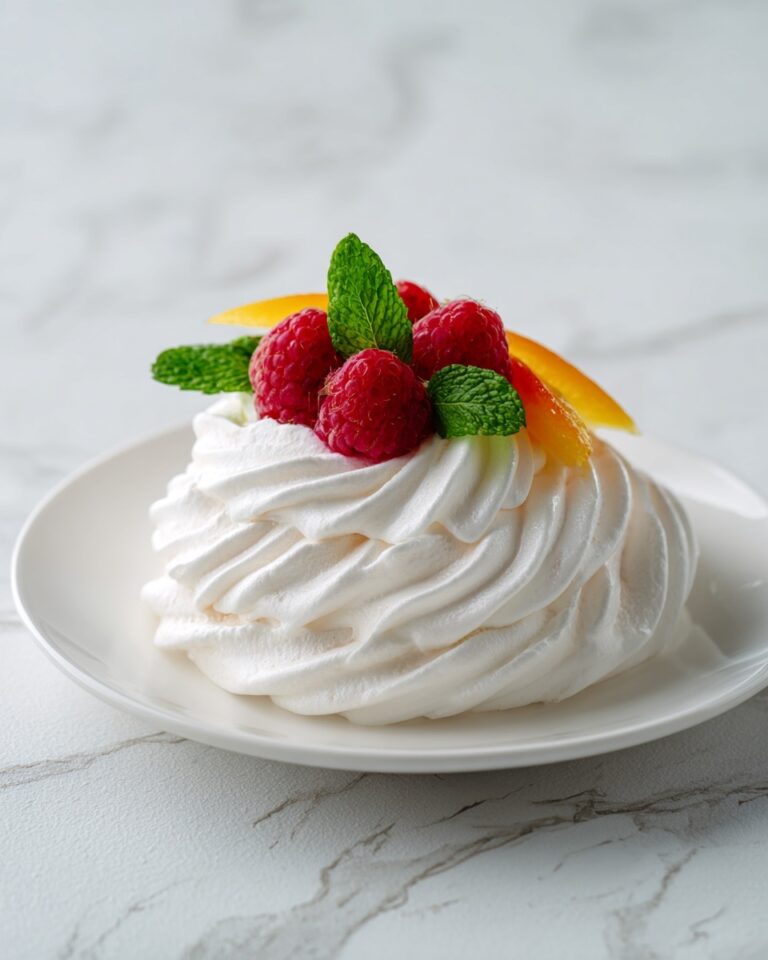 Mini Pavlova Dessert with Fresh Fruit and Whipped Cream Recipe