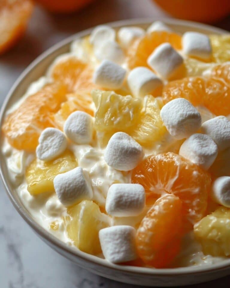 Orange Fruit Salad with Marshmallows and Sour Cream Recipe