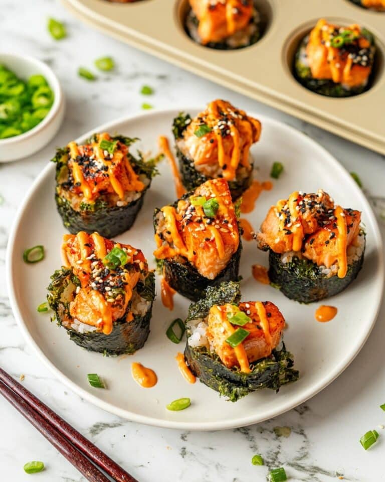 Easy Baked Salmon Sushi Cups Recipe
