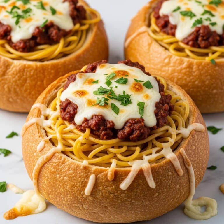 Spaghetti with Garlic Bread Recipe