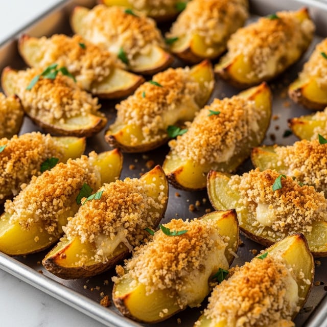 Baked Garlic Parmesan Potato Wedges Recipe