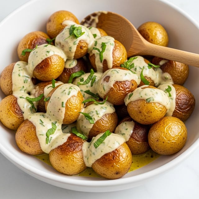 Creamy Garlic Baby Potatoes Recipe