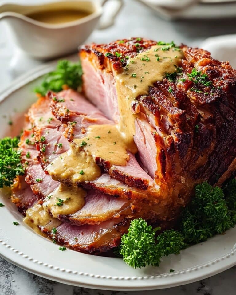 Slow Cooker Creamy Mustard Pulled Ham Recipe