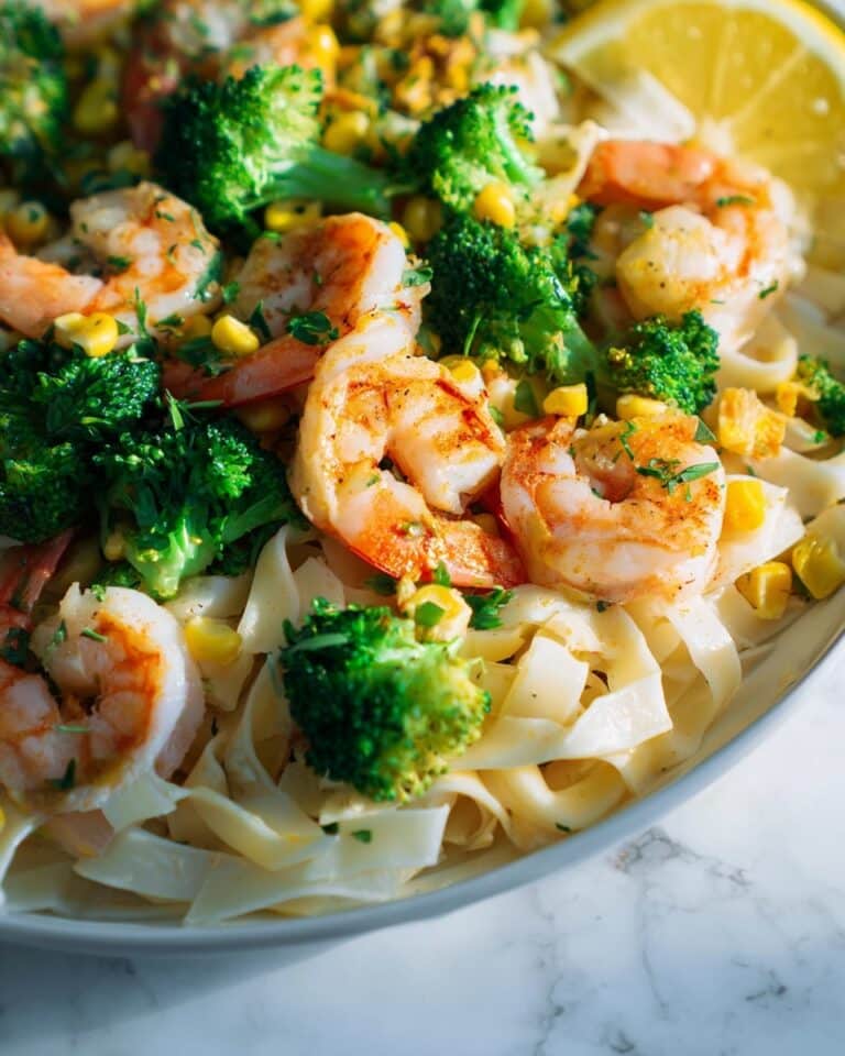Cajun Shrimp Pasta with Lemon and Veggies Recipe