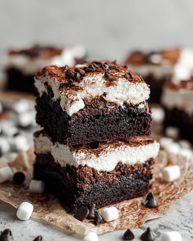 Hot Chocolate Brownies with Marshmallow Frosting Recipe