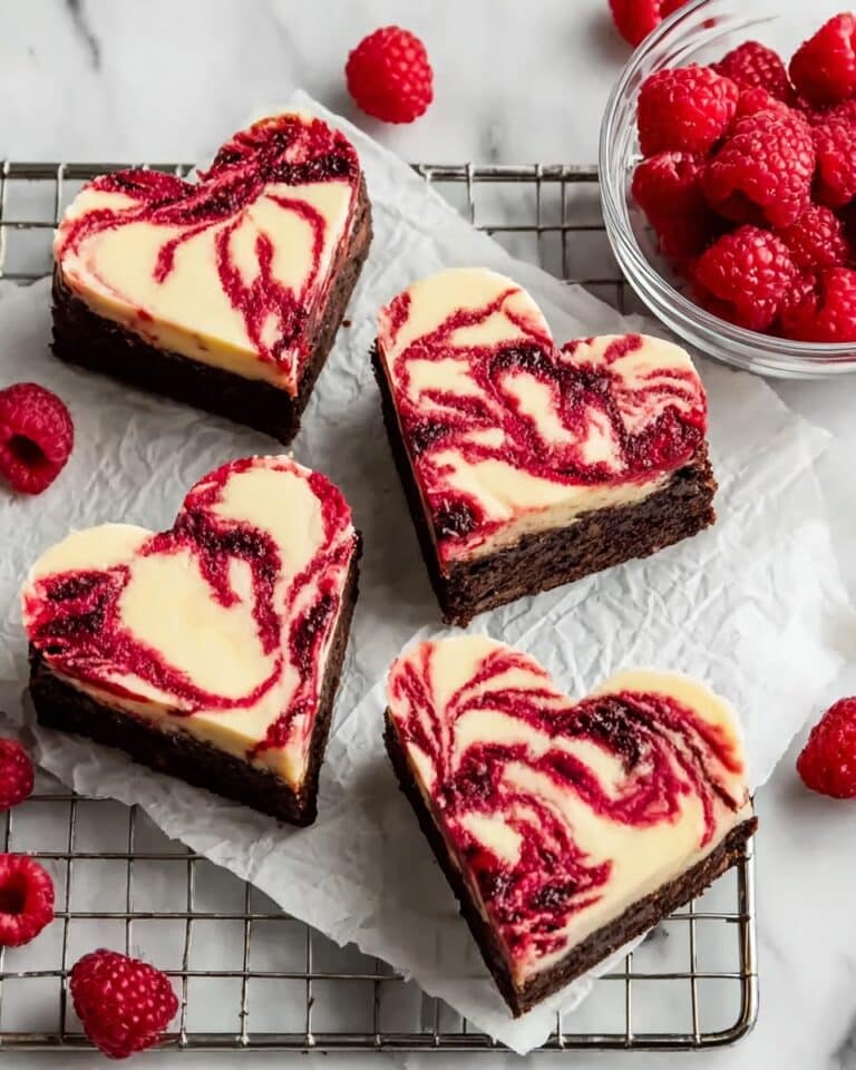 Heart Shaped Raspberry Cheesecake Brownies Recipe