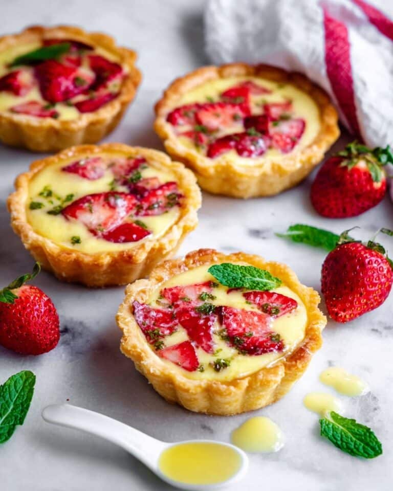 Strawberry Honey Custard Tarts with Lemon Curd Recipe