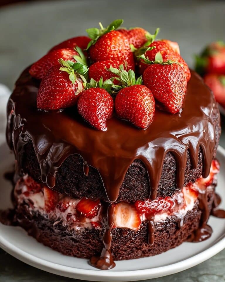 Indulgent Strawberry Chocolate Shell Cake Recipe