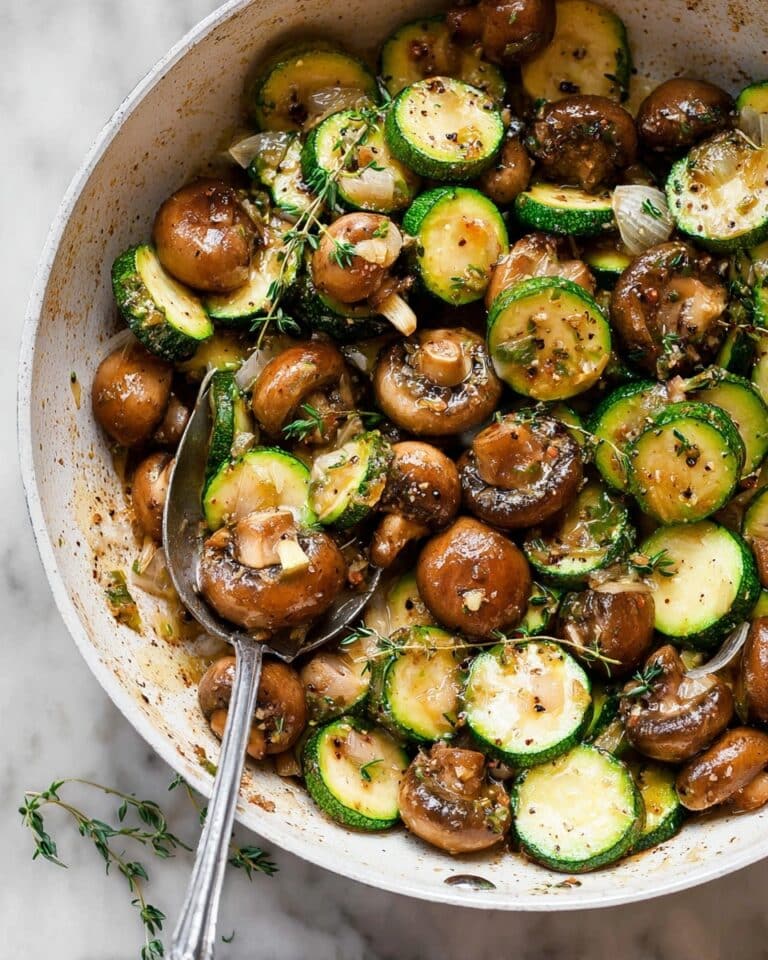 Skillet Zucchini and Mushrooms with Garlic and Herbs Recipe
