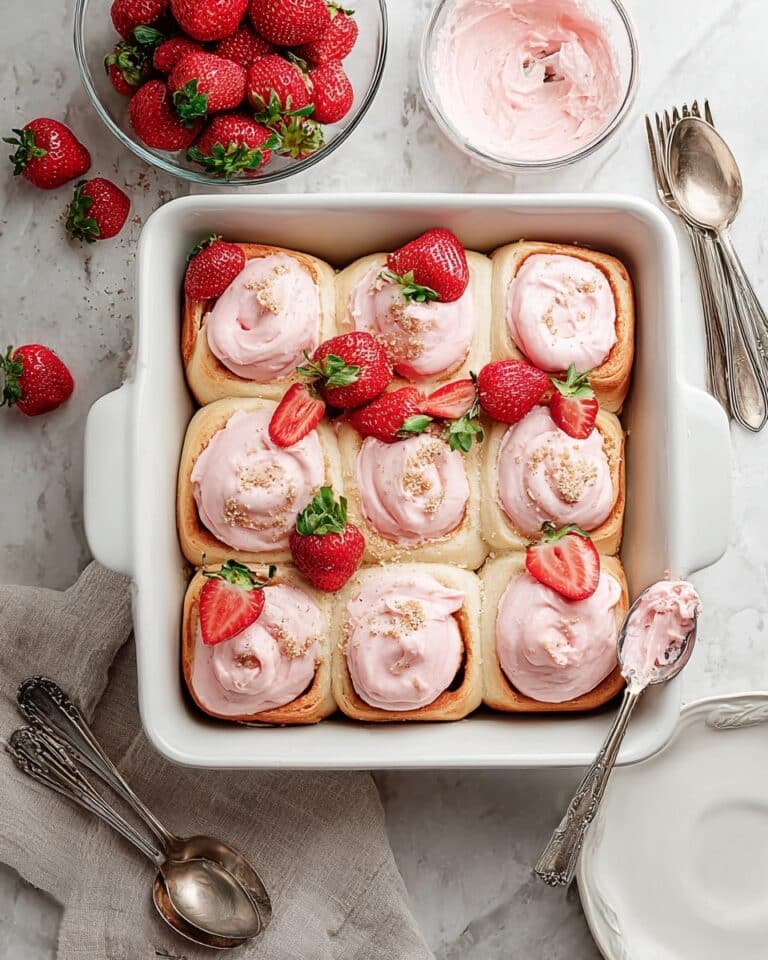 Strawberry Cinnamon Rolls with Cream Cheese Strawberry Glaze Recipe